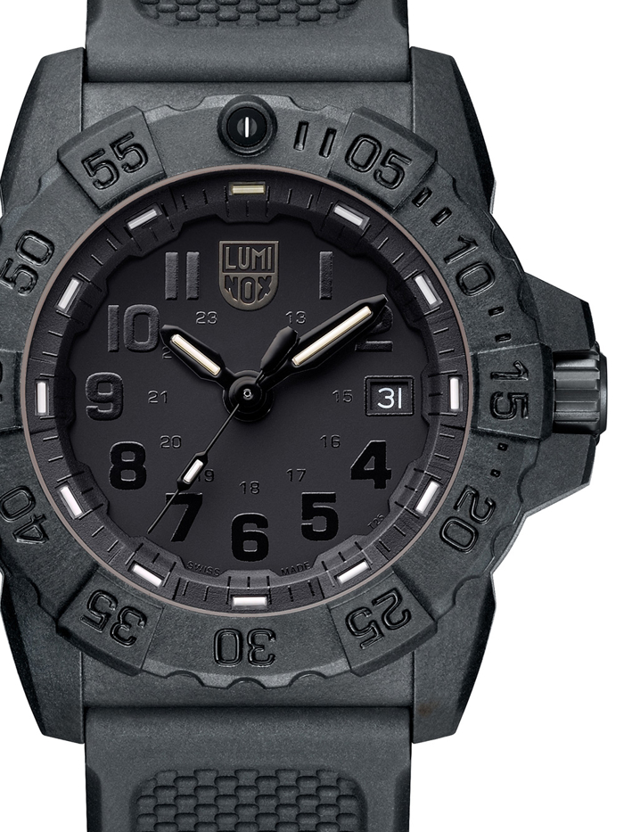 Luminox Navy Seal Roloi Batarias me Mavro Kaoutsouk Louraki XS.3501.BO.F