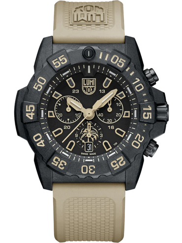Luminox Navy Seal Foundation Ρολόι Χρονογράφος Μπαταρίας με Μπεζ Καουτσούκ Λουράκι και Πράσινο Υφασμάτινο Λουράκι XS.3590.NSF.SET