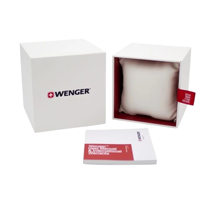 Wenger Urban Metropolitan Roloi Xronogafos Batarias me Mavro Dermatino Louraki 11743114