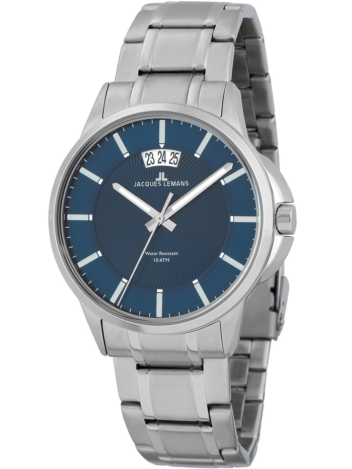 Jacques Lemans Sydney Roloi Batarias me Asimi Metalliko Brasele 1-1540M