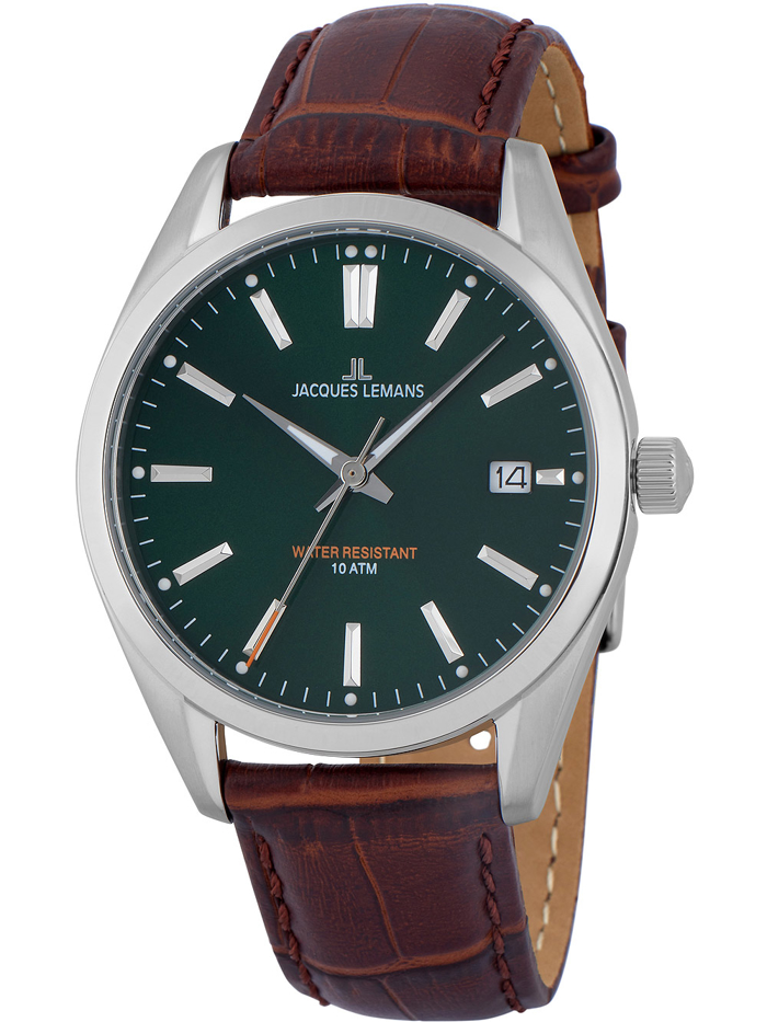 Jacques Lemans Derby Roloi Batarias me Kafe Dermatino Louraki 1-1859D
