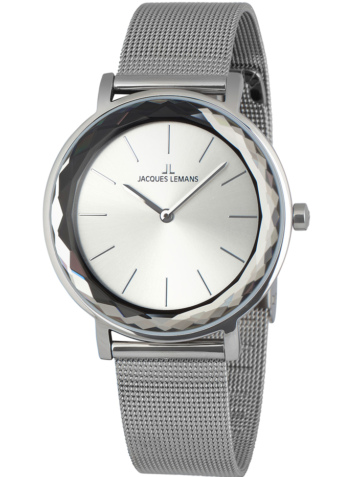 Jacques Lemans Nice Roloi Batarias me Asimi Metalliko Brasele 1-2054F