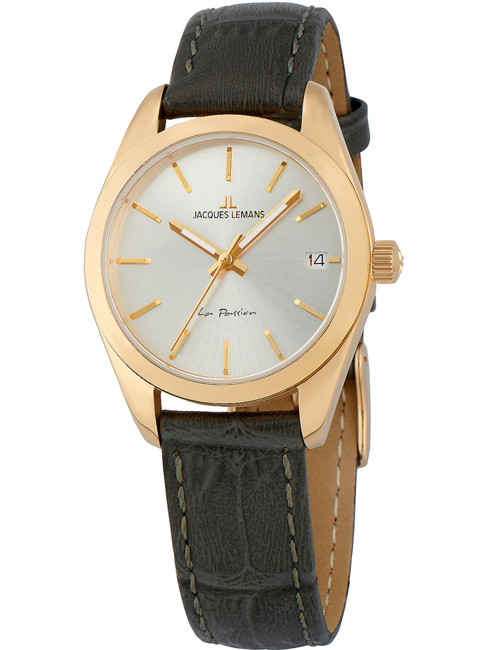 Jacques Lemans La Passion Roloi Batarias me Ggri Dermatino Louraki 1-2084C