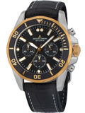 Jacques Lemans Liverpool Roloi Xronogafos Batarias me Mavro Dermatino Louraki 1-2091D