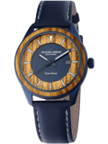 Jacques Lemans Eco-Power Roloi Batarias me Ble Oikologko Dermatino Louraki 1-2116K