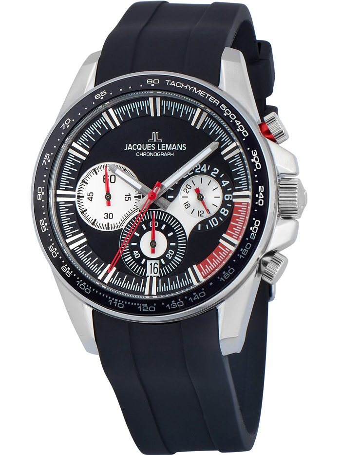 Jacques Lemans Liverpool Roloi Xronogafos Batarias me Mavro Kaoutsouk Louraki 1-2127A