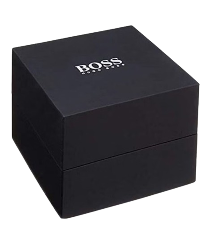 Hugo Boss Roloi Batarias me Mavro Metalliko Brasele 1502503