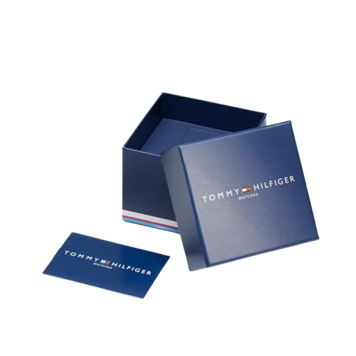 Tommy Hilfiger Bank Roloi Batarias me Ble Kaoutsouk Louraki 1791778