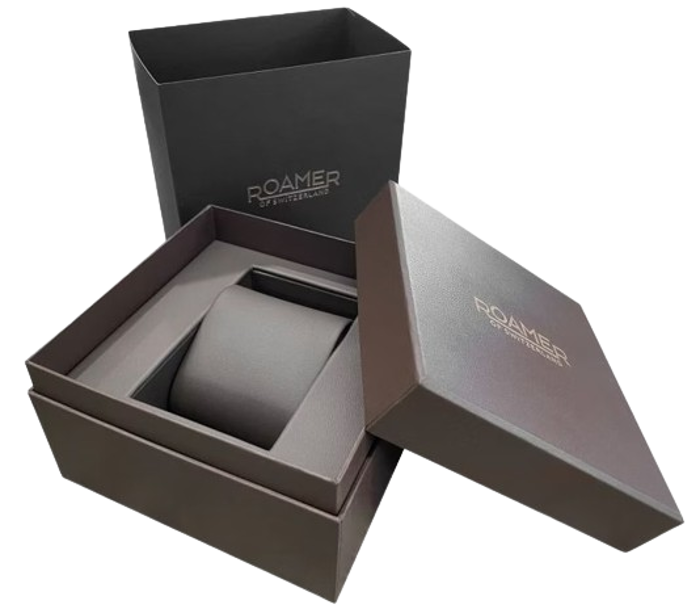 Roamer Searock Roloi Batarias me Kafe Dermatino Louraki 203844-48-15-02