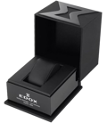 Edox Les Bemonts Roloi Batarias me Mavro Dermatino Louraki 57001-3-AIN