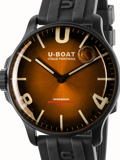 U-Boat Darkmoon Brown IPB Soleil Roloi Batarias me Mavro Kaoutsouk Louraki 8699/B