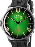 U-Boat Darkmoon Green SS Soleil Roloi Batarias me Mavro Kaoutsouk Louraki 8702/D