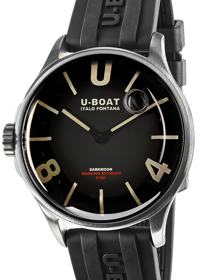 U-Boat Darkmoon SS Roloi Batarias me Mavro Kaoutsouk Louraki 9018/A