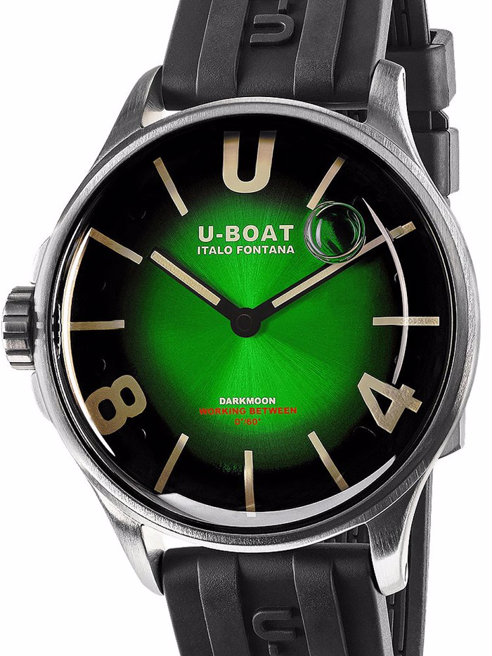 U-Boat Darkmoon SS Soleil Roloi Batarias me Mavro Kaoutsouk Louraki 9502/A