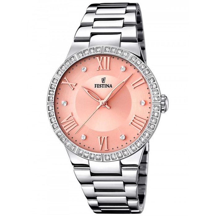 Festina Roloi Batarias me Asimi Metalliko Brasele F16719/3