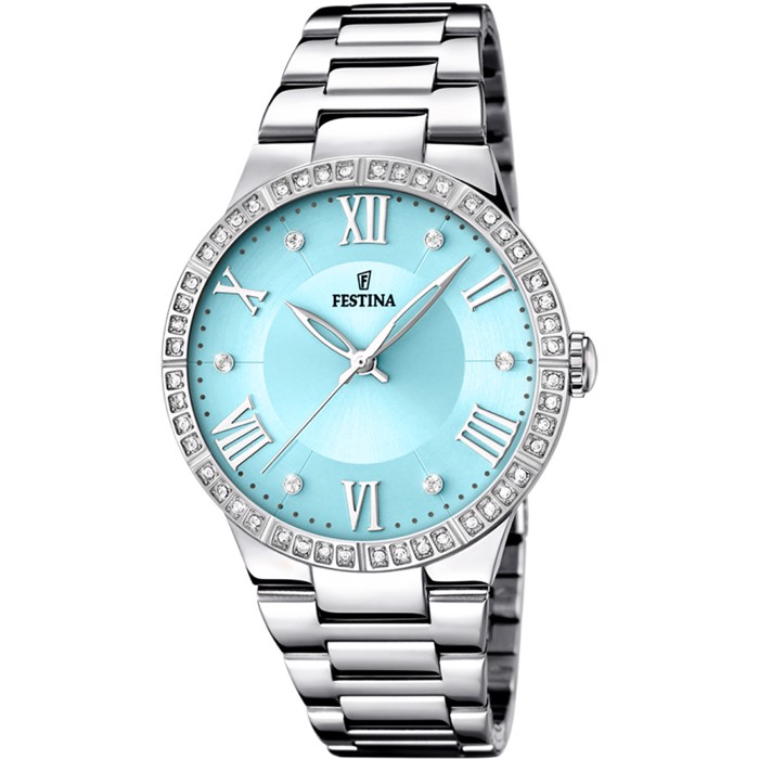 Festina Roloi Batarias me Asimi Metalliko Brasele F16719/4