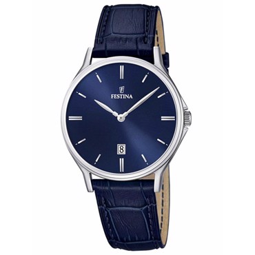 Festina Classic Ρολόι Μπαταρίας με Μπλε Δερμάτινο Λουράκι F16745/3