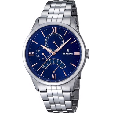 Festina Retro Ρολόι Μπαταρίας με Ασημί Μεταλλικό Μπρασελέ F16822/3