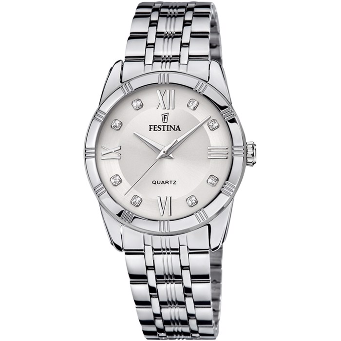 Festina Mademoiselle Roloi Batarias me Asimi Metalliko Brasele F16940/A