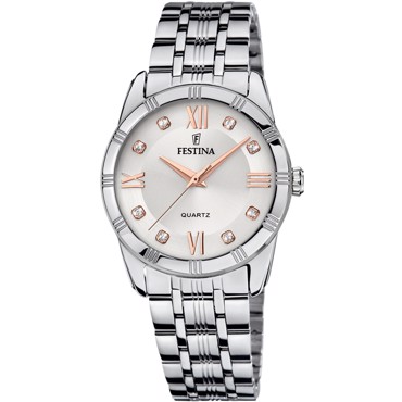 Festina Mademoiselle Ρολόι Μπαταρίας με Ασημί Μεταλλικό Μπρασελέ F16940/B