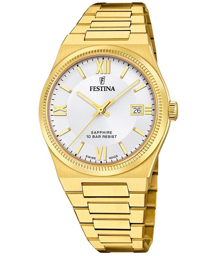 Festina Roloi Batarias me Xruso Metalliko Brasele F20038/1