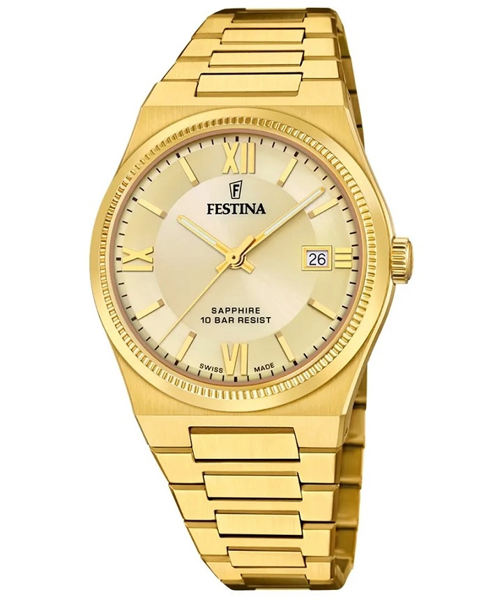 Festina Roloi Batarias me Xruso Metalliko Brasele F20038/2