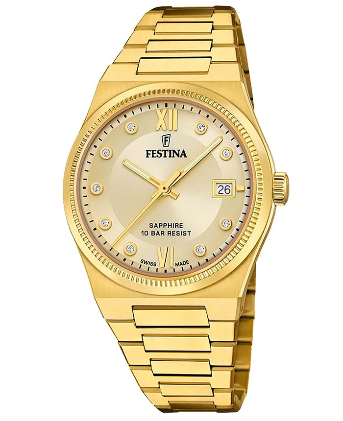 Festina Roloi Batarias me Xruso Metalliko Brasele F20039/2