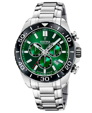 Festina Ρολόι Χρονογράφος Μπαταρίας με Ασημί Μεταλλικό Μπρασελέ F20042/3