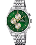 Festina Roloi Xronogafos Batarias me Asimi Metalliko Brasele F20285/9