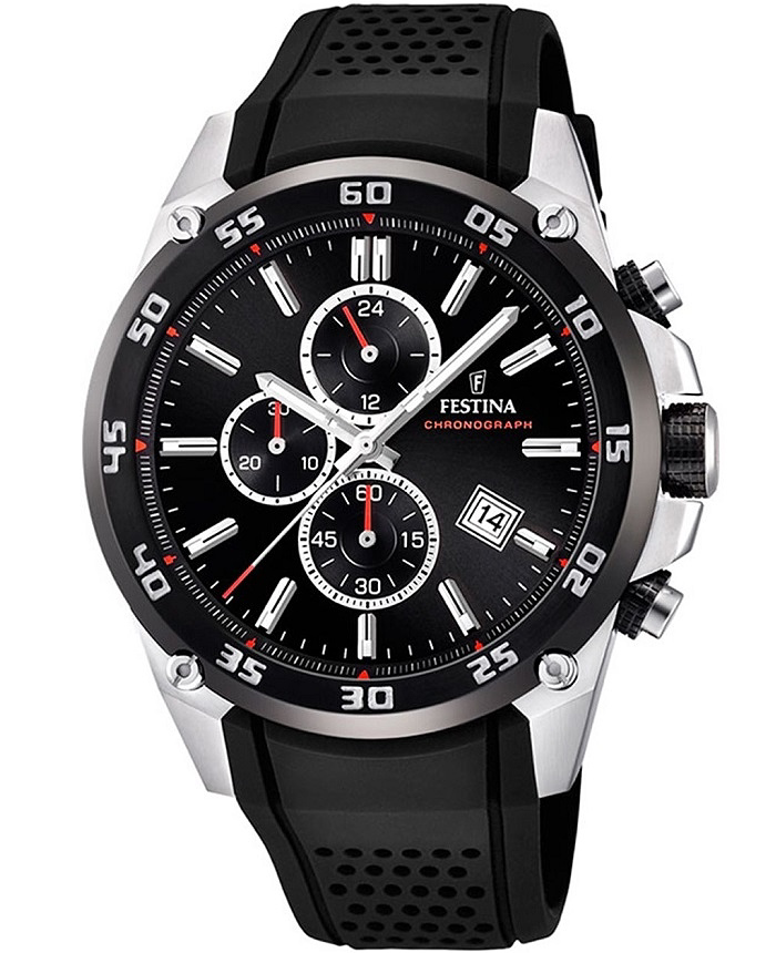 Festina Roloi Xronogafos Batarias me Mavro Kaoutsouk Louraki F20330/5