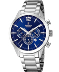 Festina Roloi Xronogafos Batarias me Asimi Metalliko Brasele F20343/7
