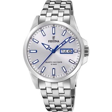 Festina Classic Ρολόι Μπαταρίας με Ασημί Μεταλλικό Μπρασελέ F20357/1
