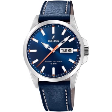 Festina Classic Ρολόι Μπαταρίας με Μπλε Δερμάτινο Λουράκι F20358/3