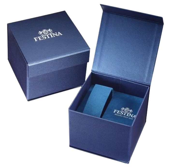 Festina Timeless Roloi Xronogafos Batarias me Asimi Metalliko Brasele F20374/2