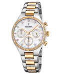 Festina Roloi Xronogafos Batarias me Xruso / Asimi Metalliko Brasele F20402/1