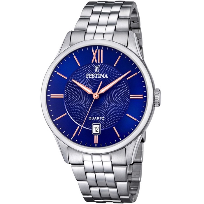 Festina Classic Roloi Batarias me Asimi Metalliko Brasele F20425/5