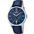 Festina Classic Roloi Batarias me Ble Dermatino Louraki F20426/2