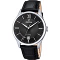 Festina Classic Roloi Batarias me Mavro Dermatino Louraki F20426/6