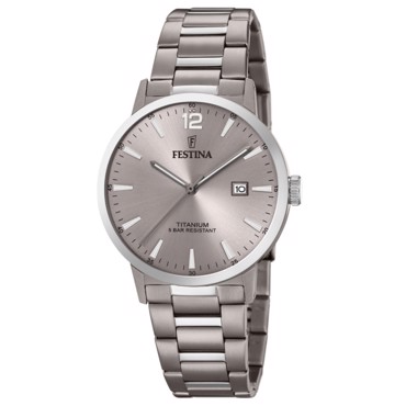Festina Classic Titanium Ρολόι Μπαταρίας με Ασημί Μεταλλικό Μπρασελέ F20435/2