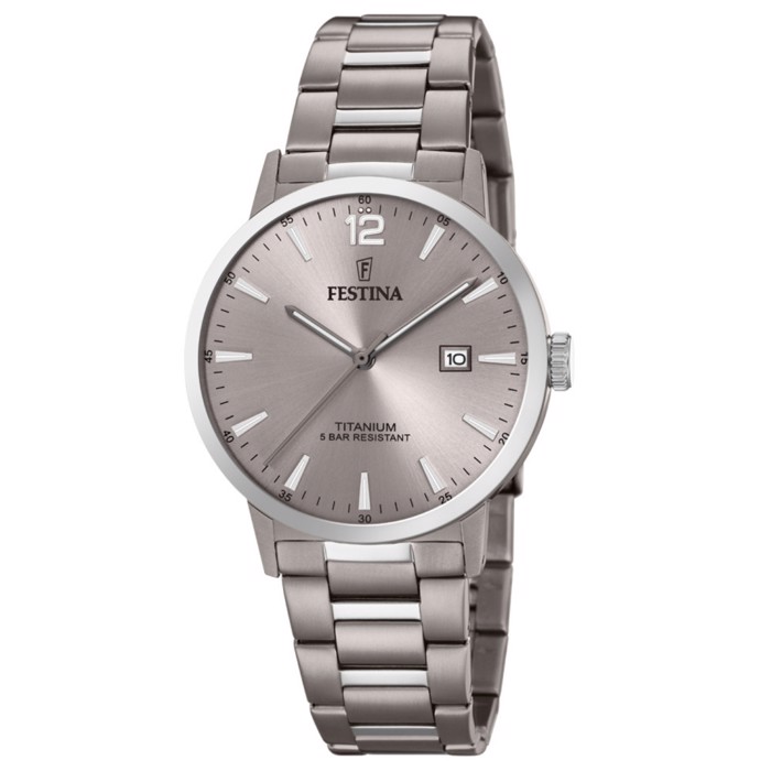 Festina Classic Titanium Roloi Batarias me Asimi Metalliko Brasele F20435/2