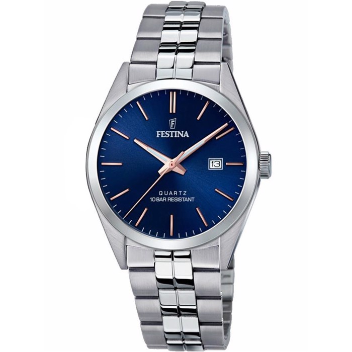 Festina Classic Roloi Batarias me Asimi Metalliko Brasele F20437/B