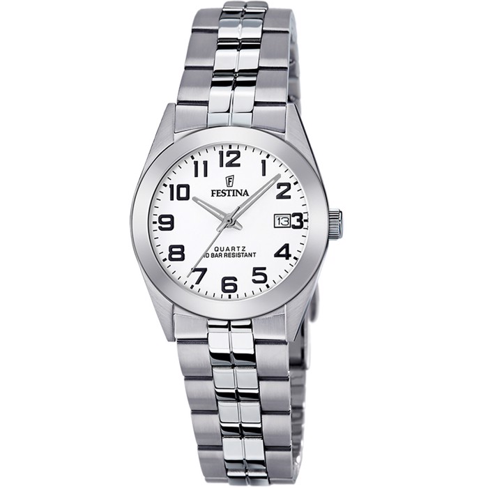 Festina Classic Roloi Batarias me Asimi Metalliko Brasele F20438/1