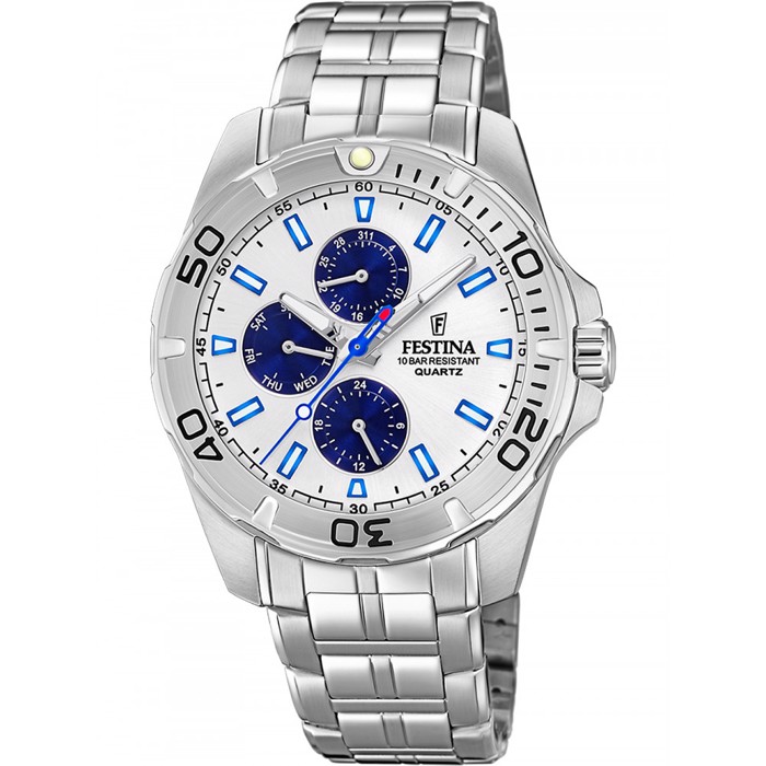 Festina Sport Roloi Batarias me Asimi Metalliko Brasele F20445/1