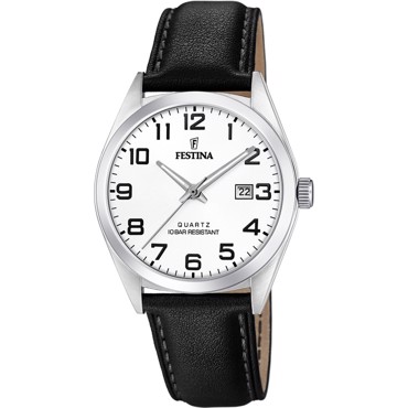 Festina Classic Ρολόι Μπαταρίας με Μαύρο Δερμάτινο Λουράκι F20446/1