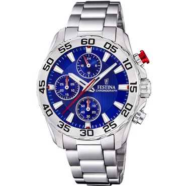 Festina Junior Collection Ρολόι Χρονογράφος Μπαταρίας με Ασημί Μεταλλικό Μπρασελέ F20457/2