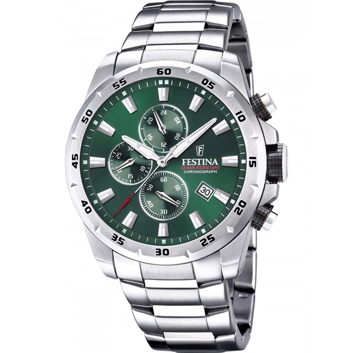 Festina Sport Roloi Xronogafos Batarias me Asimi Metalliko Brasele F20463/3