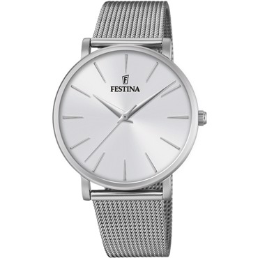 Festina Boyfriend Ρολόι Μπαταρίας με Ασημί Μεταλλικό Μπρασελέ F20475/1