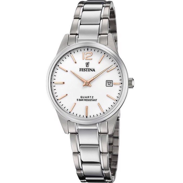 Festina Classic Roloi Batarias me Asimi Metalliko Brasele F20509/2