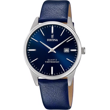 Festina Classic Ρολόι Μπαταρίας με Μπλε Δερμάτινο Λουράκι F20512/3