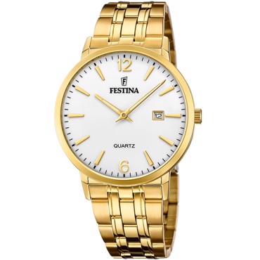 Festina Classic Ρολόι Μπαταρίας με Χρυσό Μεταλλικό Μπρασελέ F20513/2